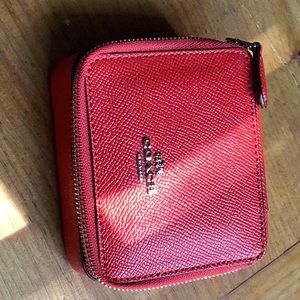 Coach small travel jewelry case (orange)